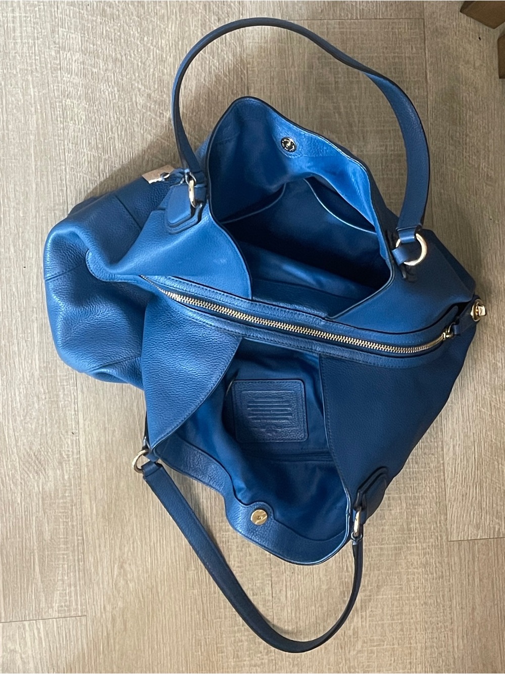 COACH Edie 31 Cobalt Blue Pebbled Leather Shoulder Bag - Picture 10 of 14